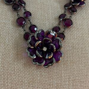 Elegant Purple Floral Necklace